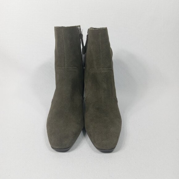 BLONDO Salmone Cow Suede Square Toe Ankle Boots Olive Green Womens Size 6.5 *NWT - Picture 4 of 12